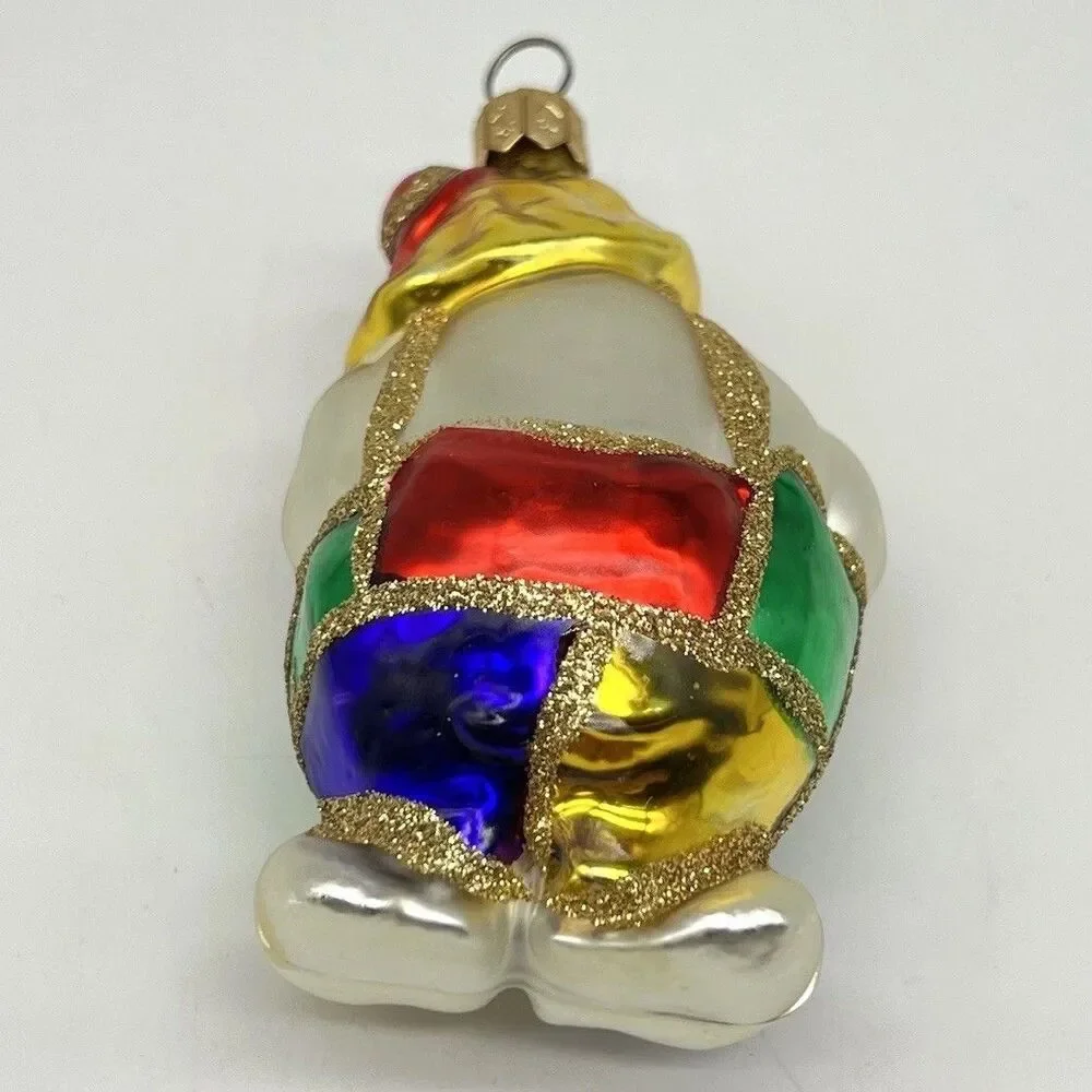 Kurt Adler Polonaise Komozja Hand Blown Glass Clown Accordion Ornament Poland